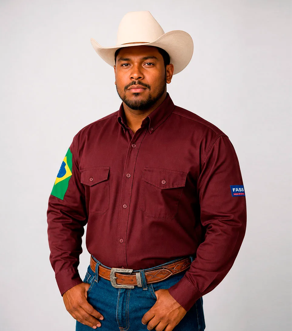 Camisa manga longa cowboy campo agro