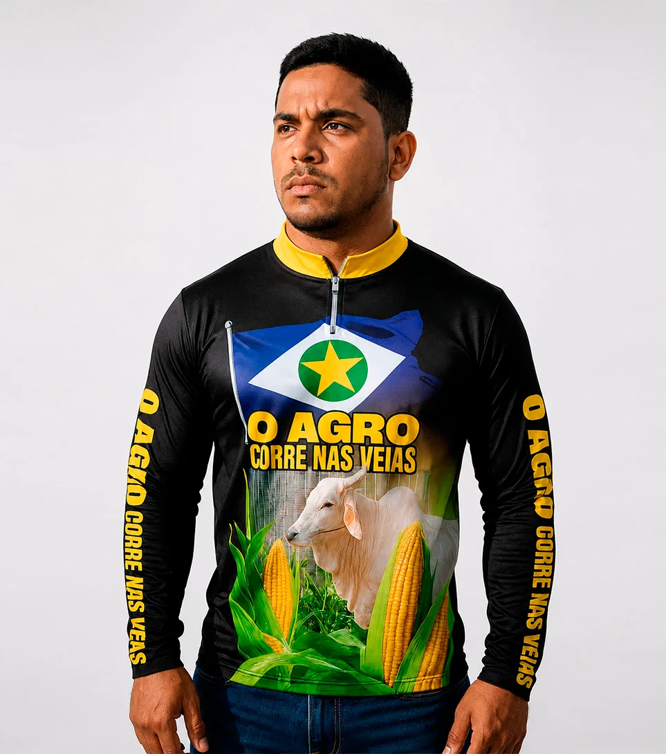 Camisa agro identidade Mato Grosso bordado