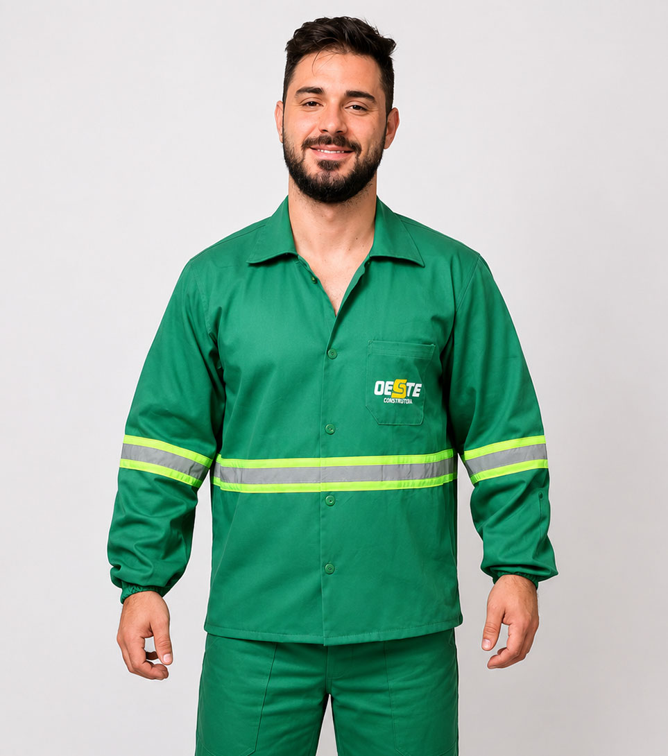 Uniforme verde operacional construção civil bordado