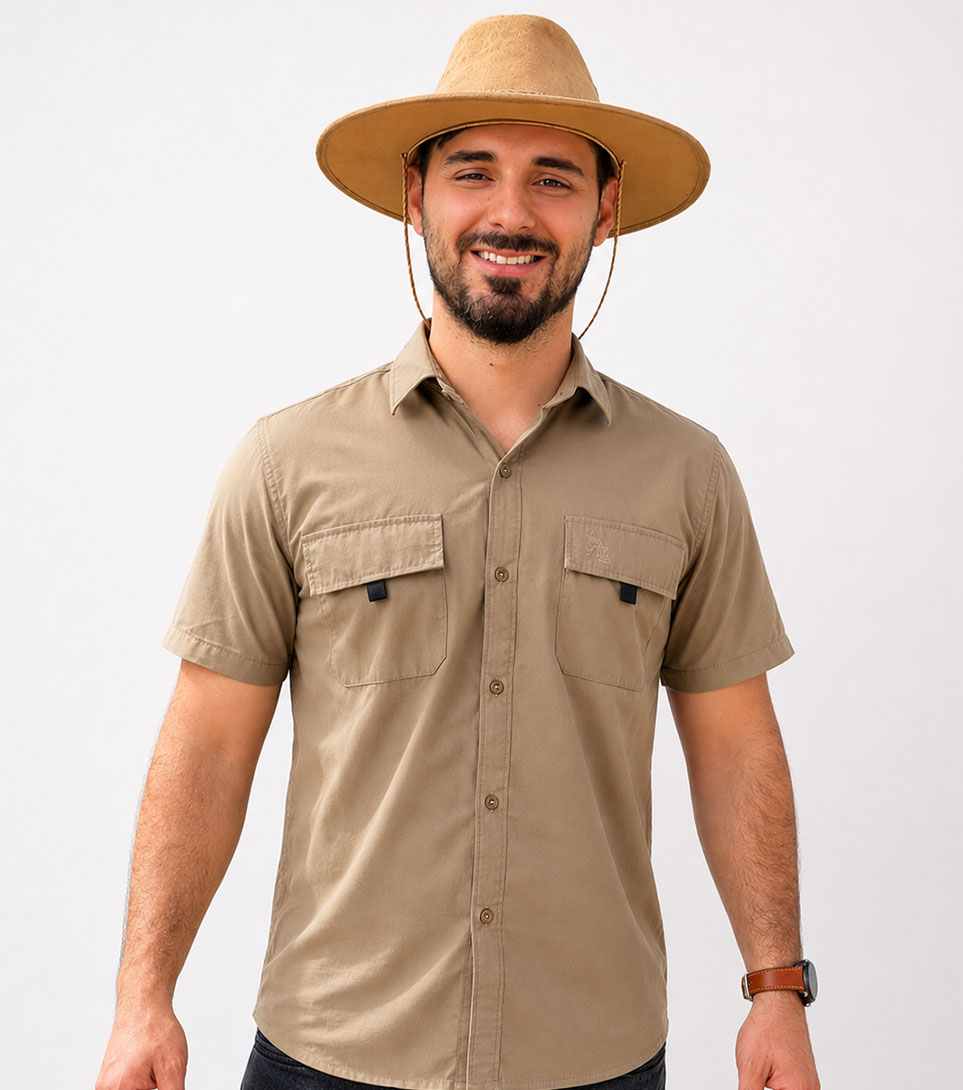 Camisa campo com chapéu — linha agro construção