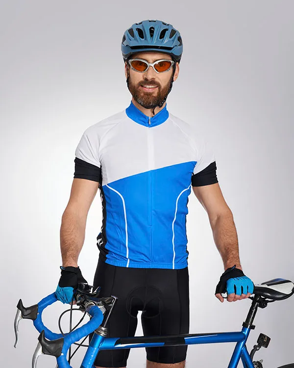 Uniforme de ciclismo em lycra com sublimação total e design personalizado